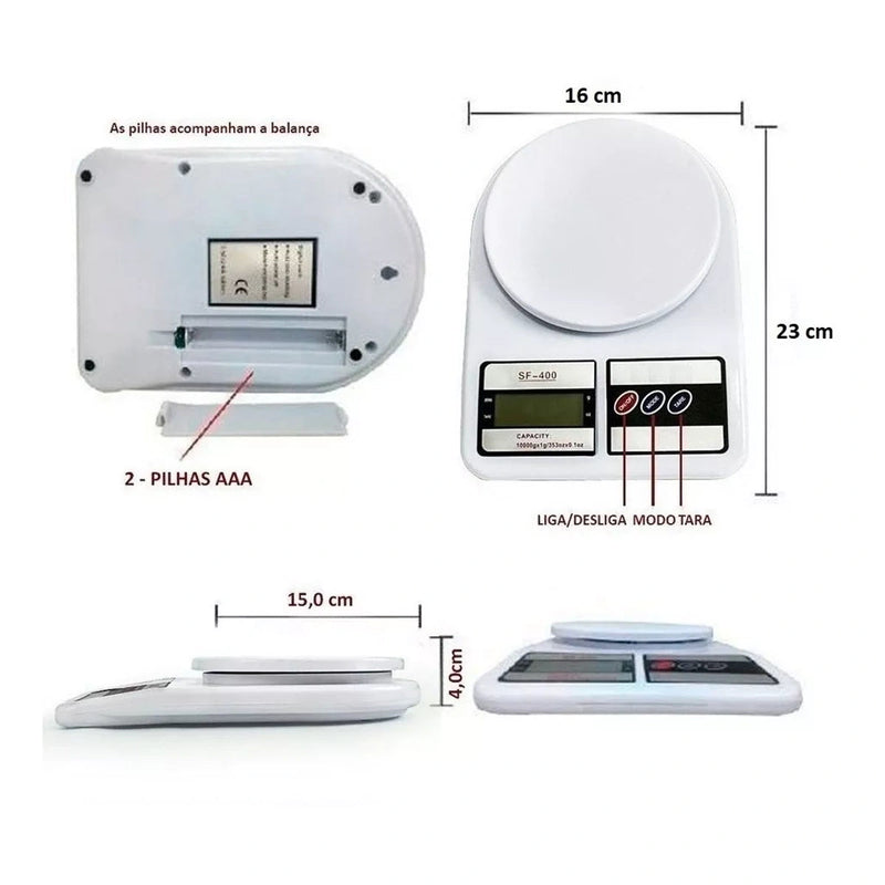 Balança Digital Cozinha Comida 3 g a 10 kg