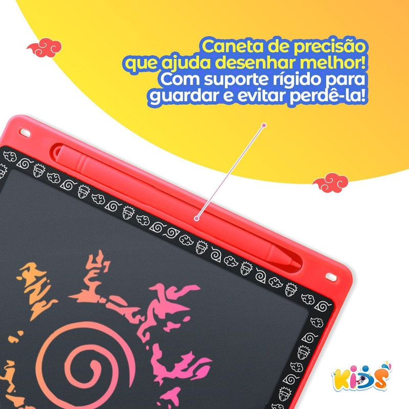 Caneta + lousa magica LED naruto preto infantil tablet LCD