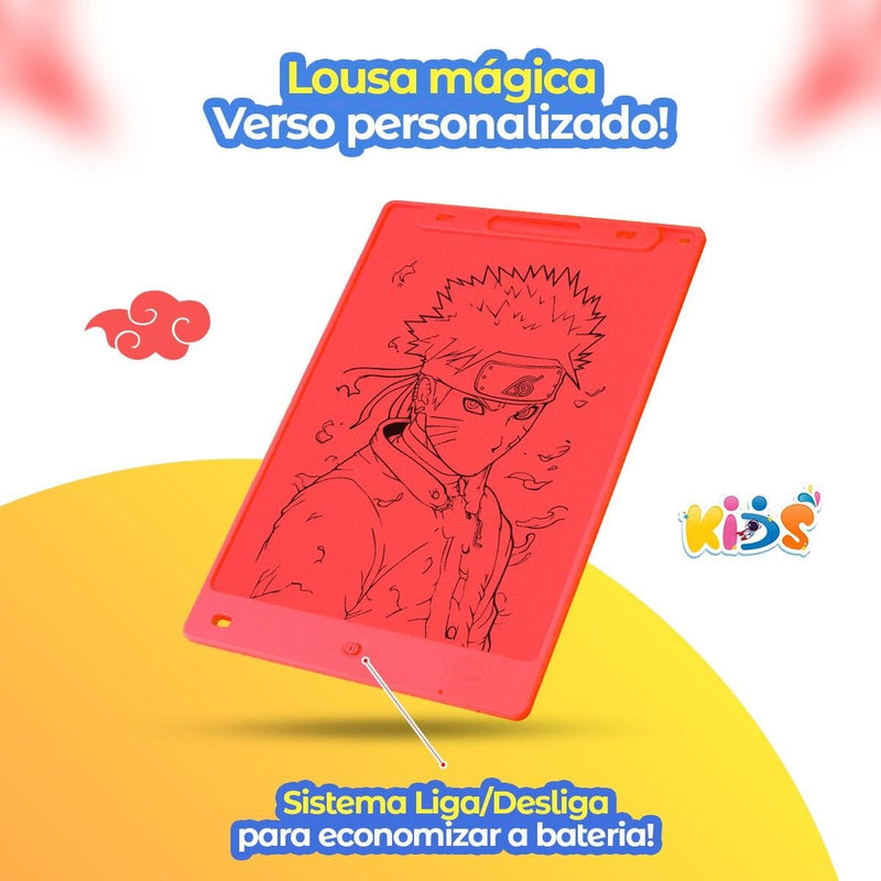 Caneta + lousa magica LED naruto preto infantil tablet LCD