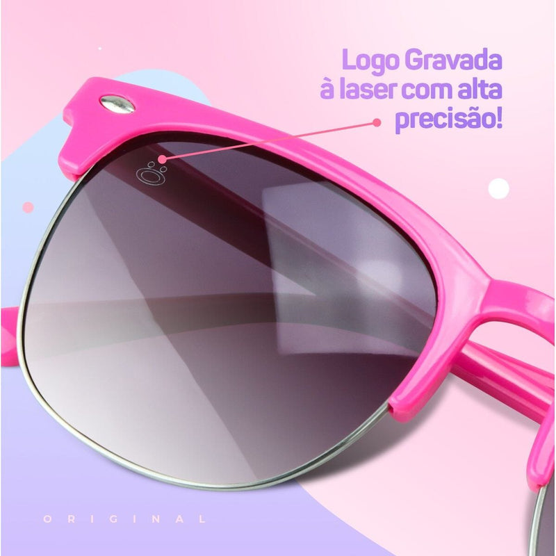 Case premium + relogio digital led rosa infantil + oculos