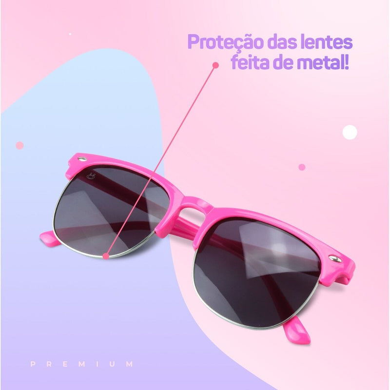 Case premium + relogio digital led rosa infantil + oculos