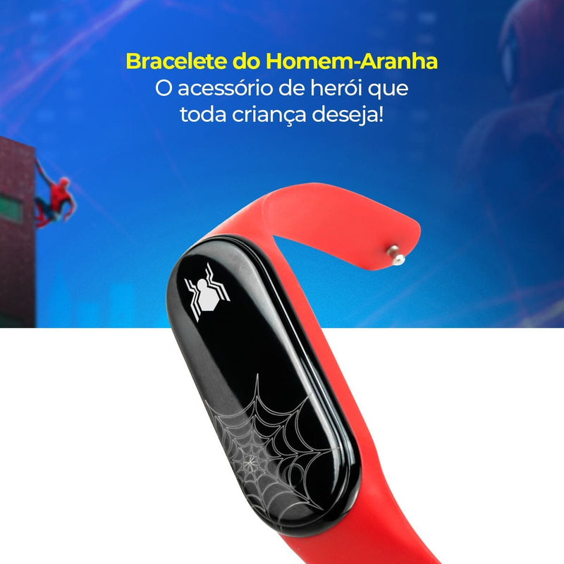 Homem aranha bracelete relogio digital infantil prova dagua