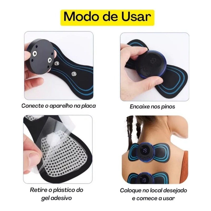 Kit 2 Massageador Elétrico Portátil Recarregável Coluna