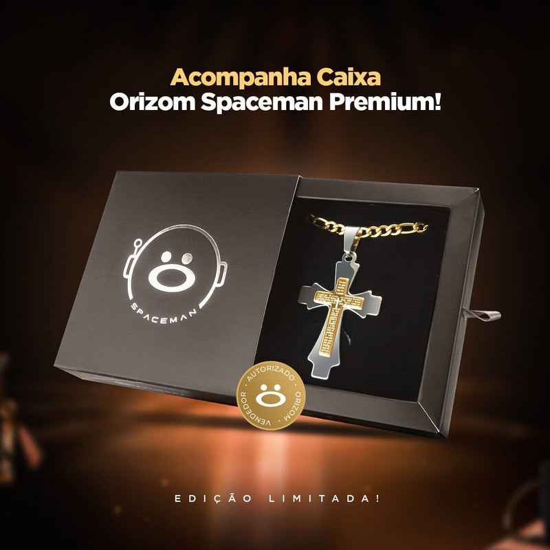 Kit Colar Crucifixo + pulseira + relógio