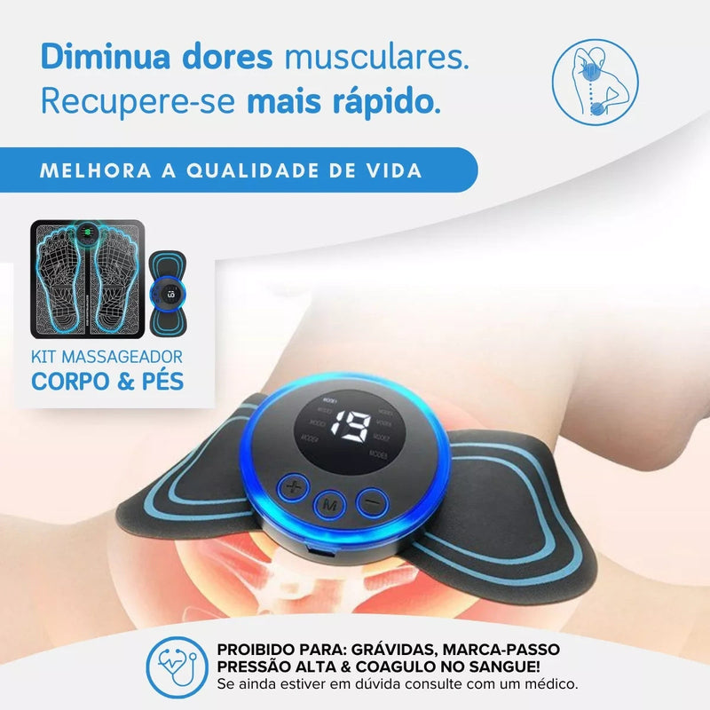 Kit Massageador + Tapete Elétrico Portátil Coluna