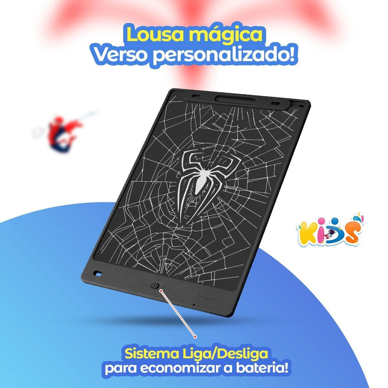 Lousa Mágica LED tablet LCD homem aranha infantil + caneta