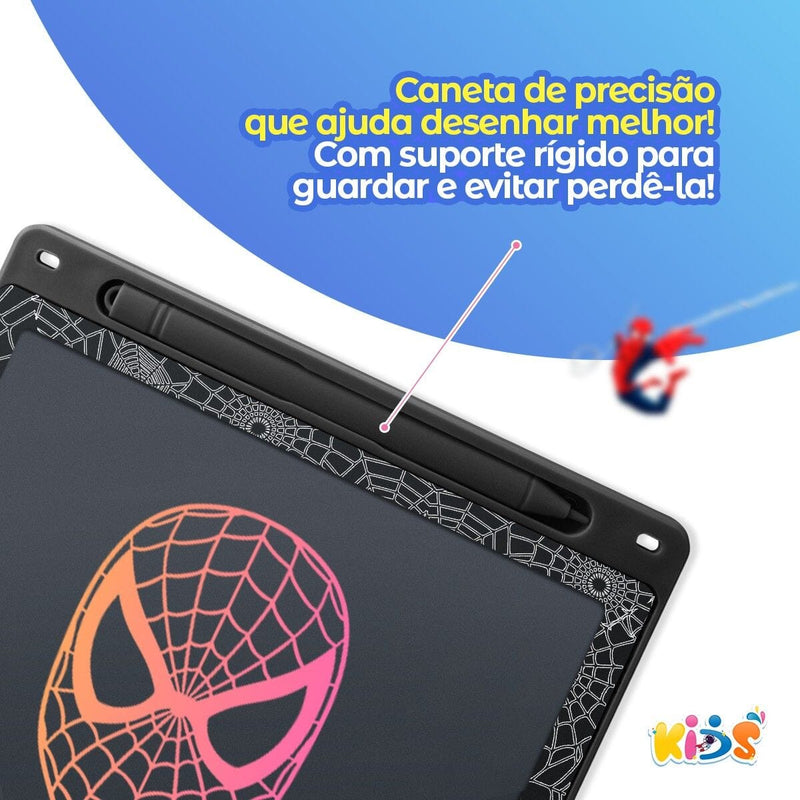 Lousa Mágica LED tablet LCD homem aranha infantil + caneta