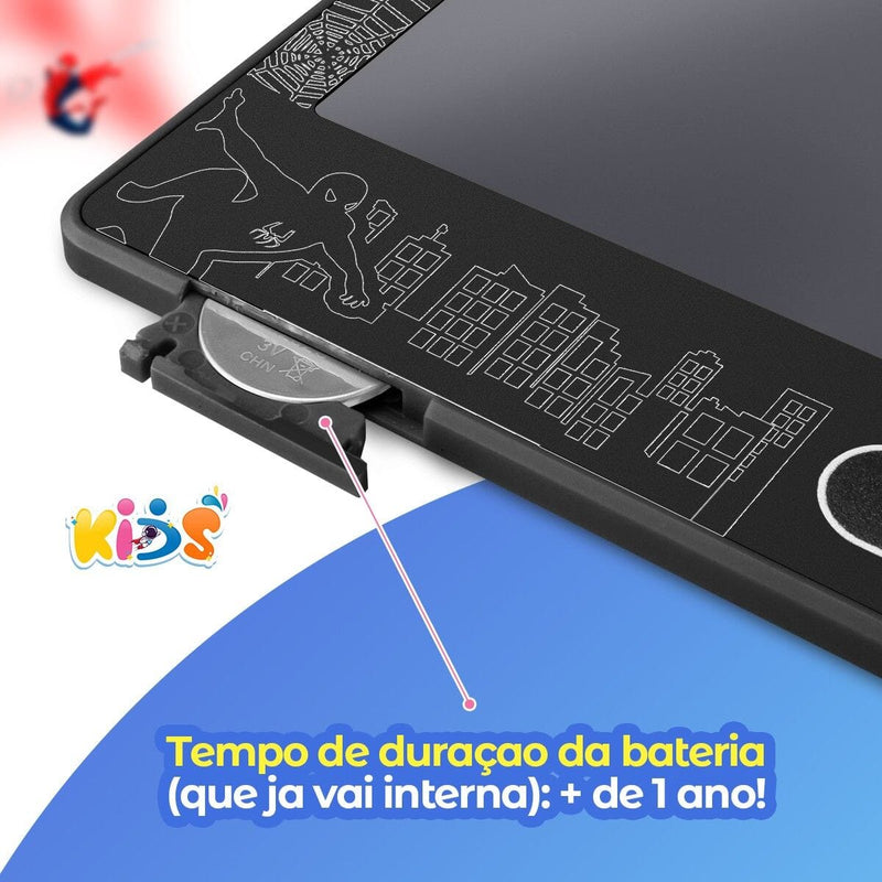 Lousa Mágica LED tablet LCD homem aranha infantil + caneta