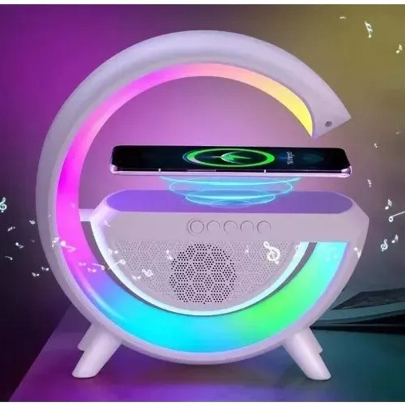 Luminária G Speaker RGB Bluetooth Carregador Indução