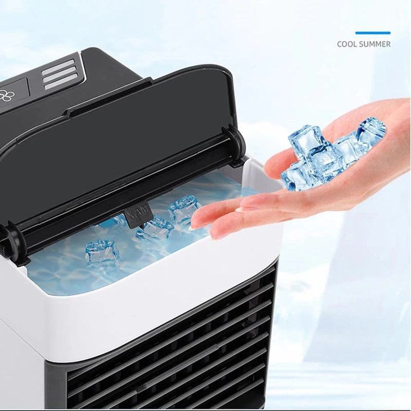 Mini Ar Condicionado Portátil Climatizador Air Cooler Umidificador Luz Led