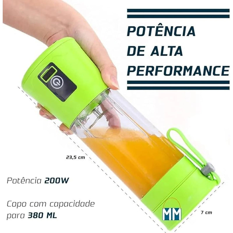 Mini Liquidificador Portátil Shake de 6 Lâminas