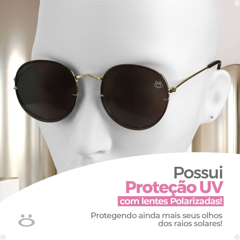 oculos casual preto aço inoxidavel praia feminino + case