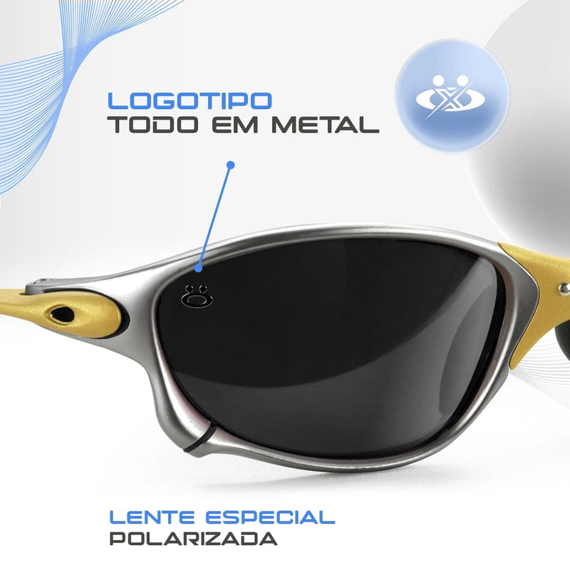 oculos de sol lupa mandrake metal protecao uv juliet +case