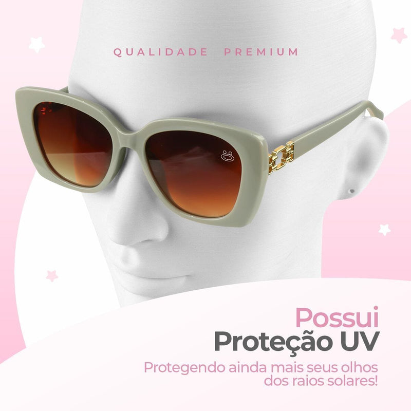 Oculos proteção uv sol + caixa presente resistente casual