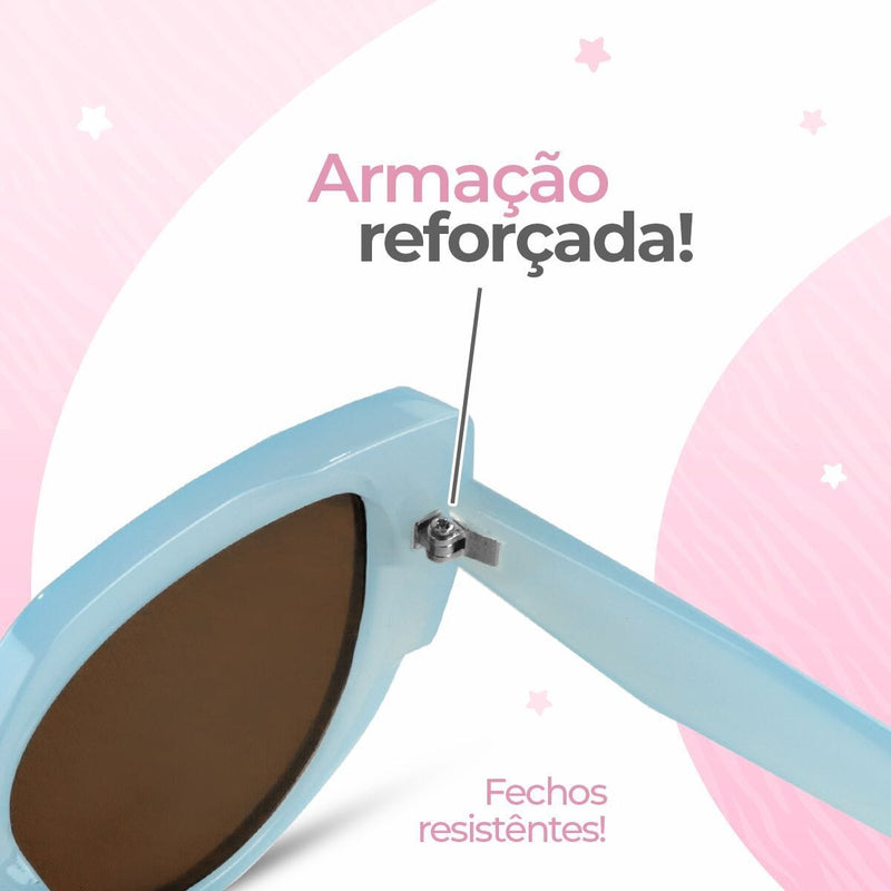 oculos proteção uv sol + caixa silicone moda casual presente