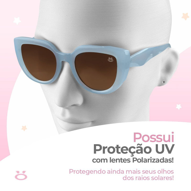 oculos proteção uv sol + caixa silicone moda casual presente