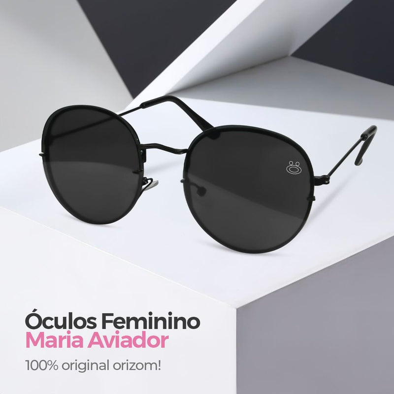 oculos sol feminino aço inoxidavel preto casual praia + case