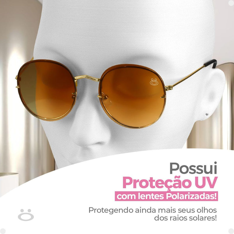 Oculos sol feminino casual preto aço inoxidavel praia + case