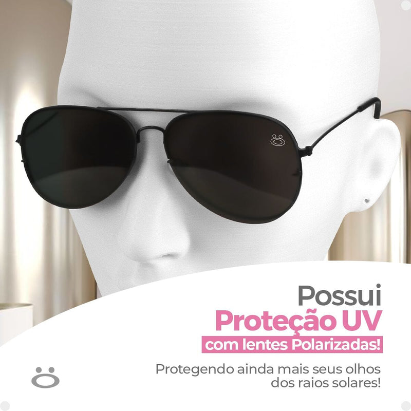 oculos sol feminino preto aço inoxidavel + case casual