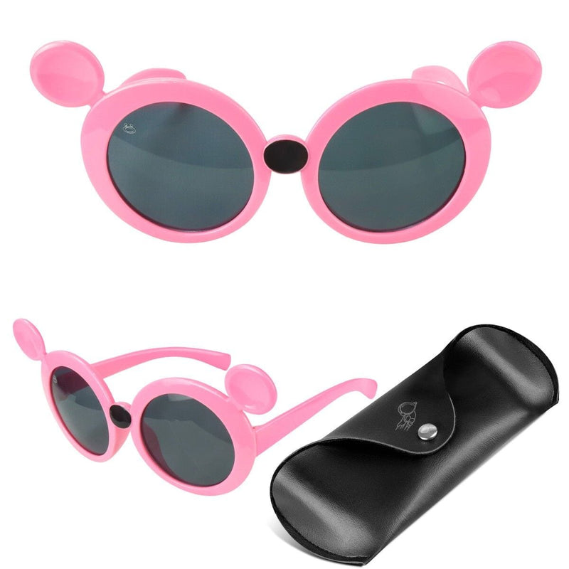 oculos sol menina rosa minnie protecao uv + case presente