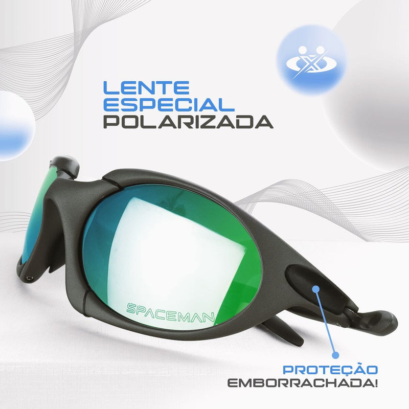 oculos sol metal proteção uv cinza masculino lupa + case