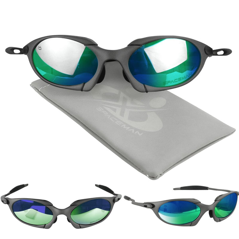 oculos sol metal proteção uv cinza masculino lupa + case