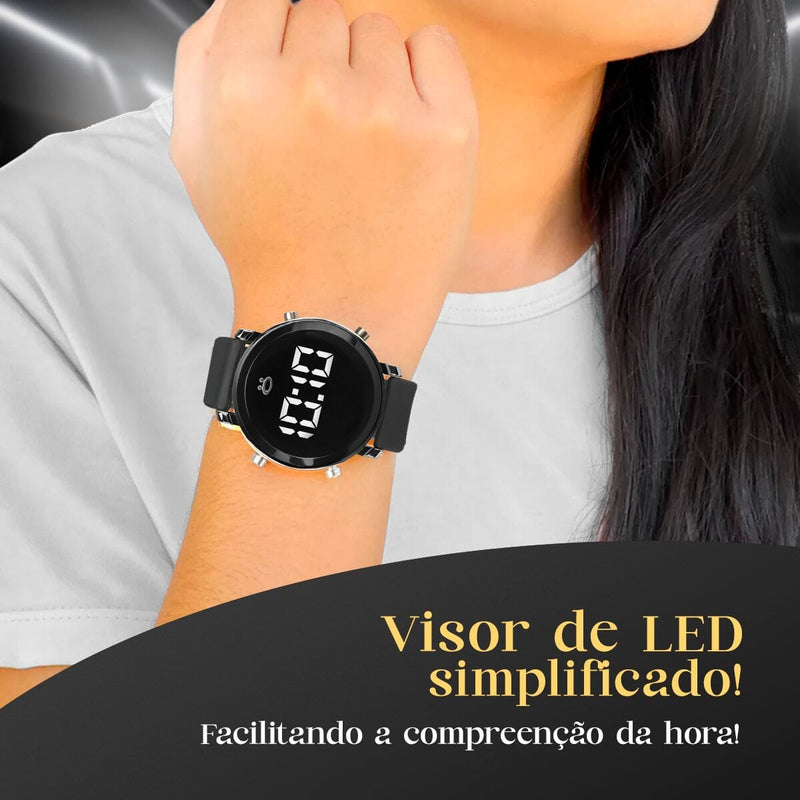 Oculos sol + pulseira + caixa casual silicone moda LED