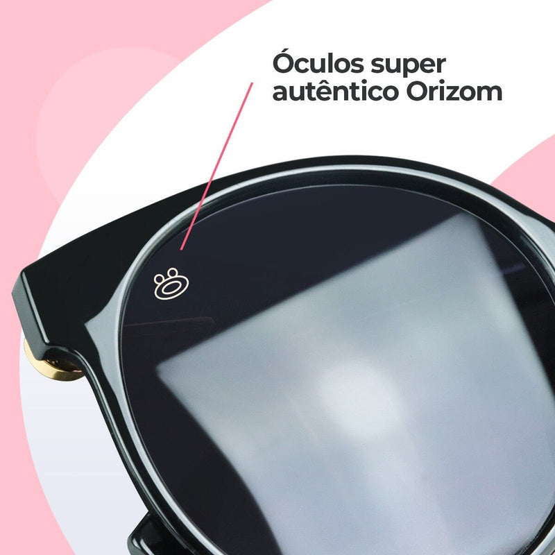 oculos sol redondo feminino preto + case original exclusivo