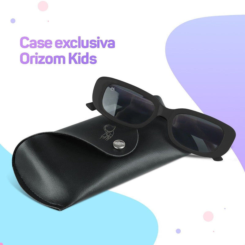 Oculos sol retro infantil rosa protecao uv + case presente