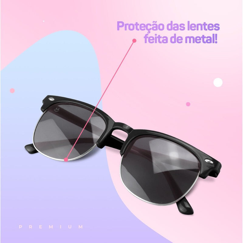 Preto Óculos Sol Masculino Infantil Proteção UV Menino Retro