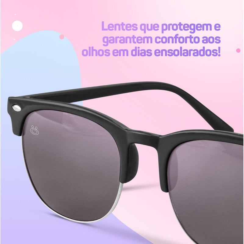 Preto Óculos Sol Masculino Infantil Proteção UV Menino Retro