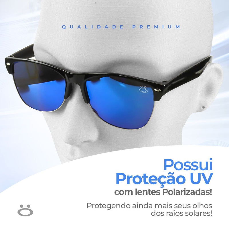 proteção uv verão oculos sol masculino clubmaster + case