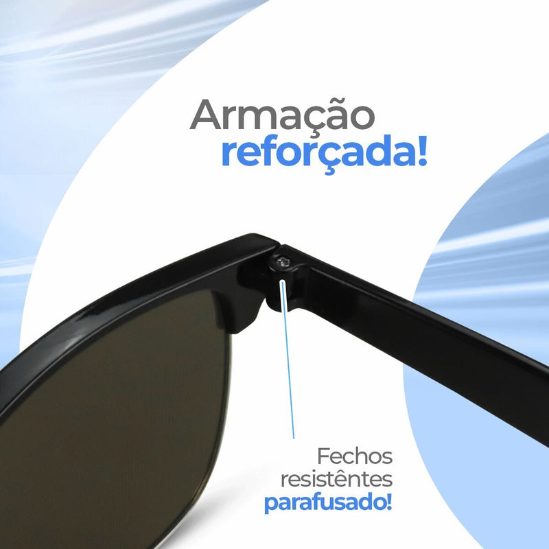 proteção uv verão oculos sol masculino clubmaster + case