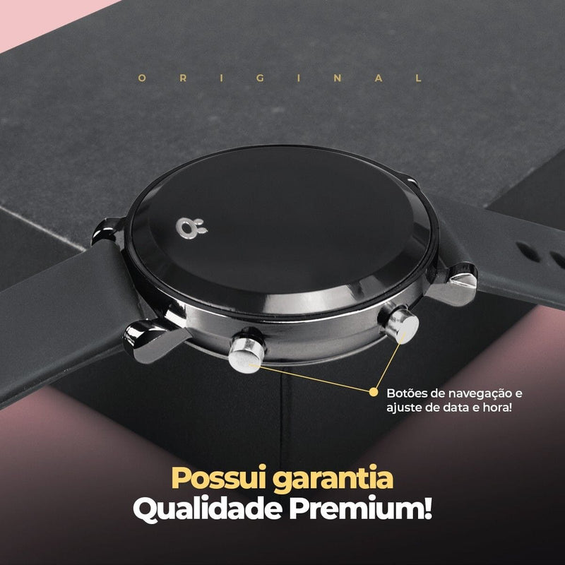 relogio aço inox feminino qualidade premium digital + caixa