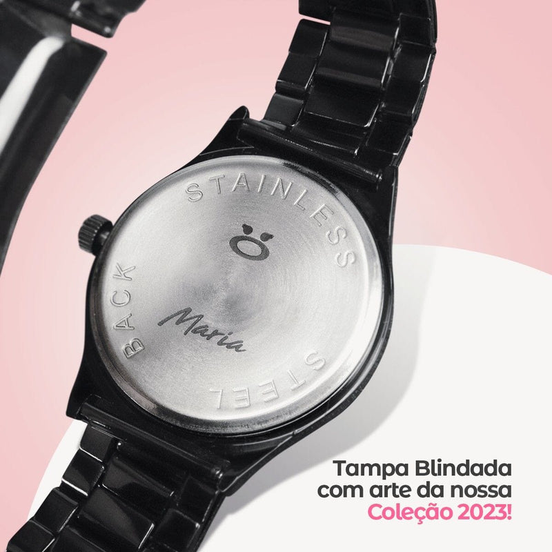 Relogio de pulso feminino aço inox qualidade premium verde