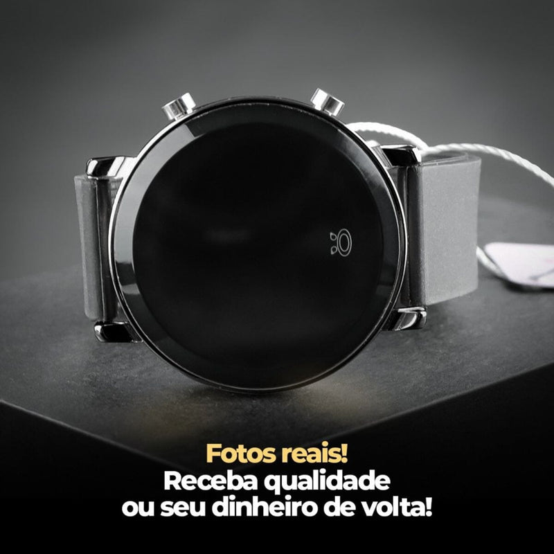 Relogio digital aço feminino + oculos protecao uv casual