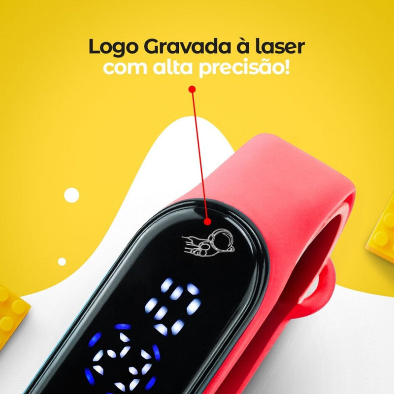 relogio digital bracelete infantil prova dagua ajustavel