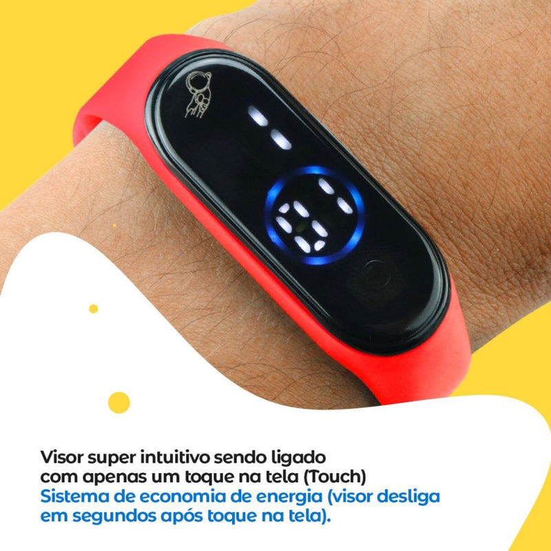 relogio digital bracelete infantil prova dagua ajustavel