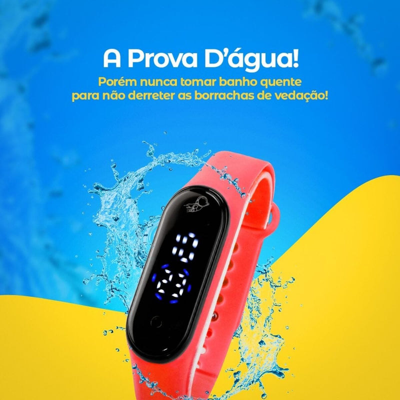 relogio digital bracelete infantil prova dagua ajustavel