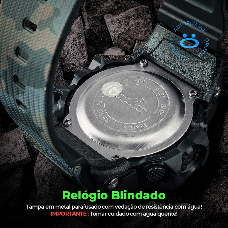 Relogio digital camuflado infantil silicone prova dagua data