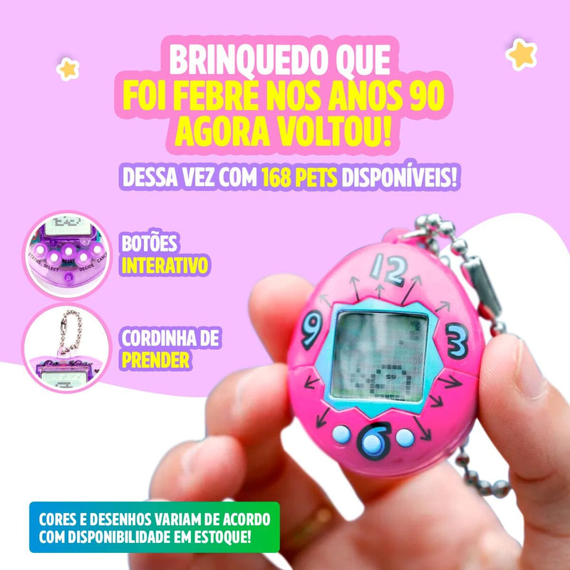 Relógio digital + chaveiro popit + bichinho virtual