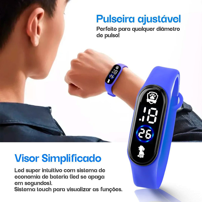 Relogio digital infantil + oculos sol silicone anti-stress