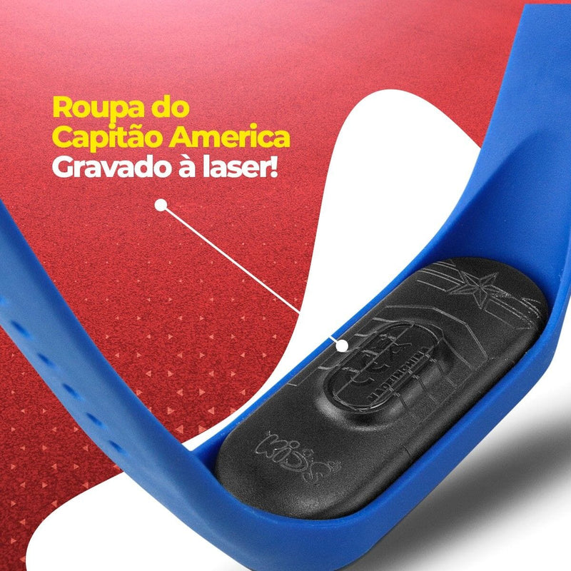 Relogio digital led prova dagua + copo capitao america