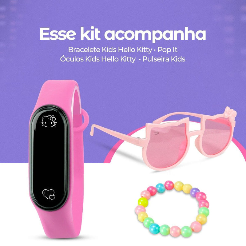 Relogio digital led rosa infantil + pulseira original