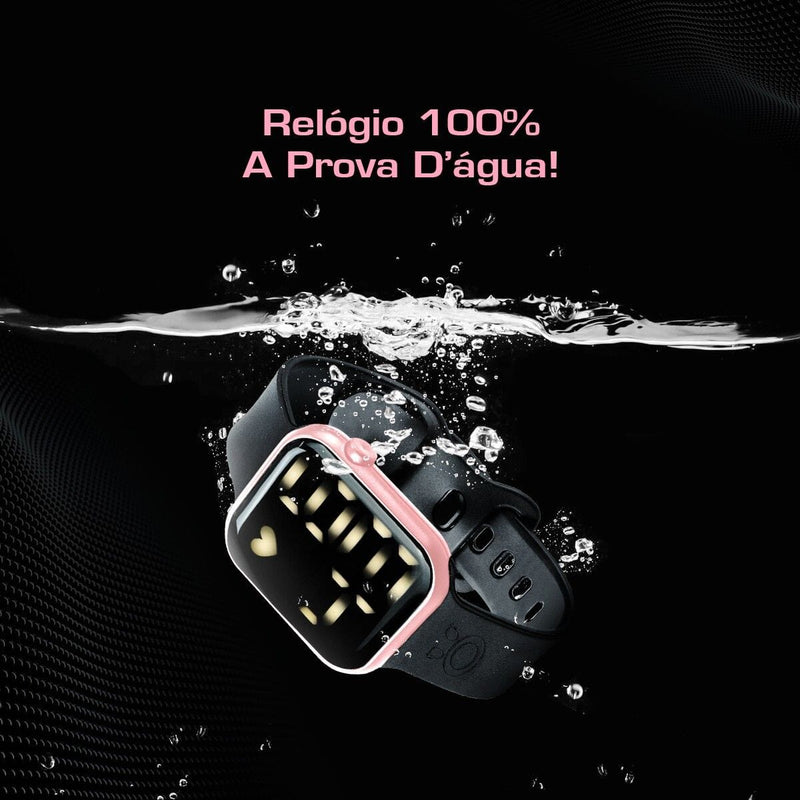 Relogio digital masculino feminino + 2 unid prova dagua led