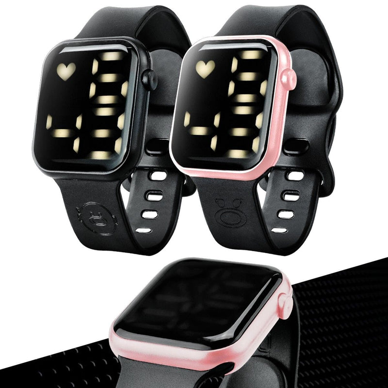 Relogio digital masculino feminino + 2 unid prova dagua led