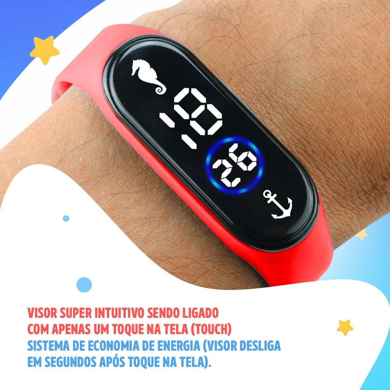 Relógio digital prova dagua infantil + oculos proteção uv