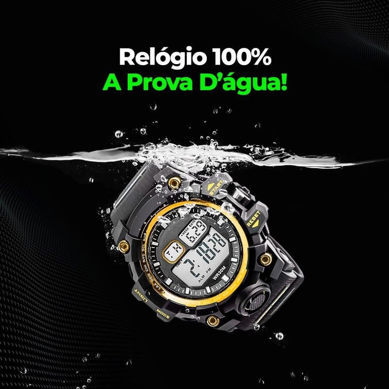 Relogio digital prova dagua vermelho silicone esportivo