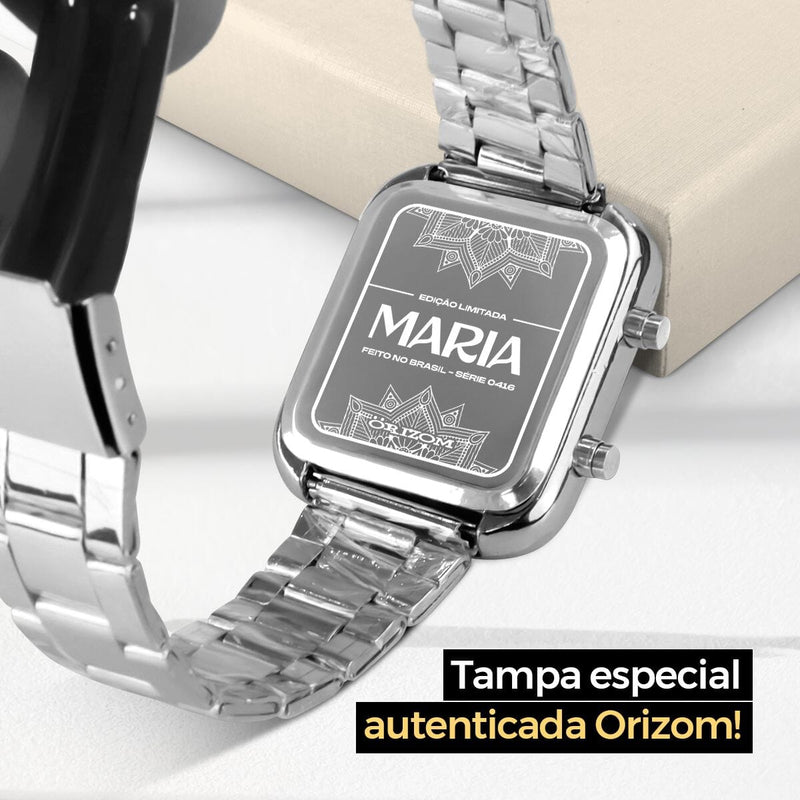 Relogio feminino aço inox prata + pulseira pandora original