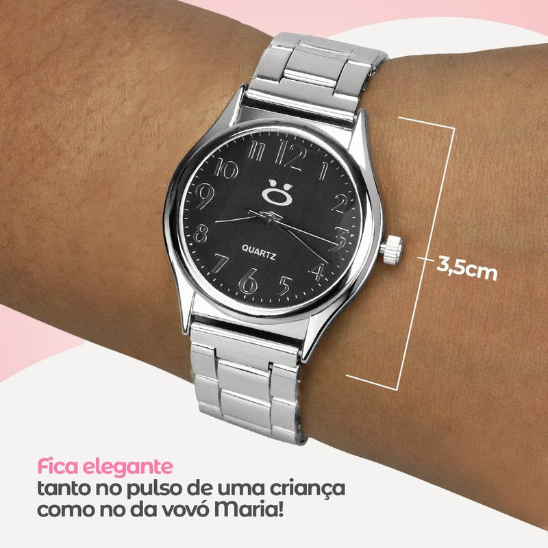 Relogio feminino aço inox prata qualidade premium social